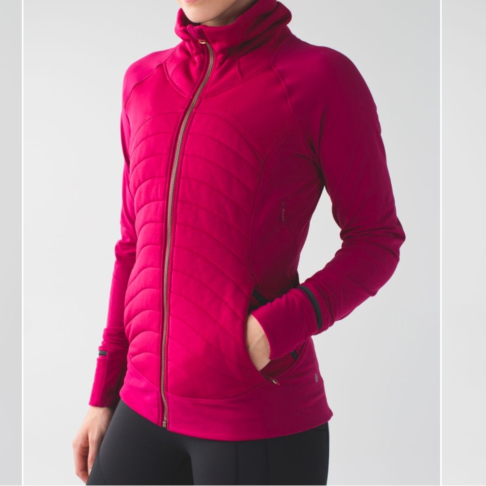 Lululemon Fleece Out Jacket Size 6 Berry Rumble Errands Dog Walking Cozy